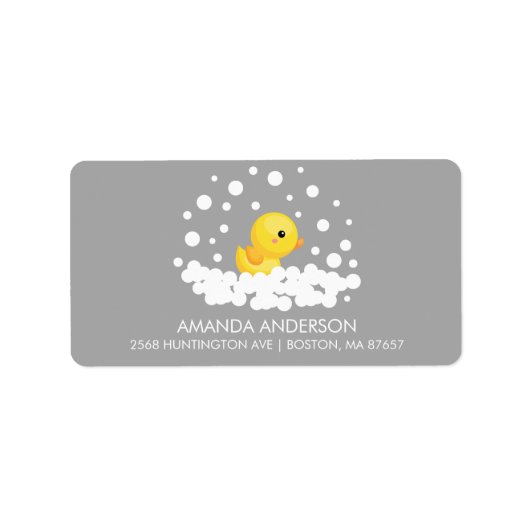 Cute Rubber Duck Baby shower Address Label (Voorkant)