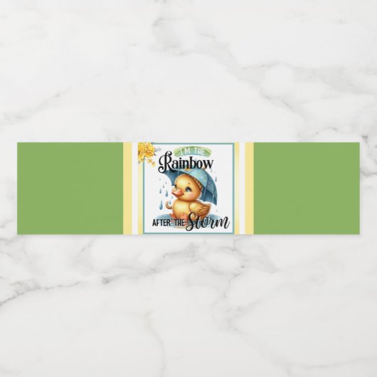 Cute Rubber Duck Baby shower Waterfles Etiket (Enkel label)
