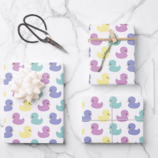 Cute Rubber Duck Gender Neutral Baby Shower Inpakpapier Vel