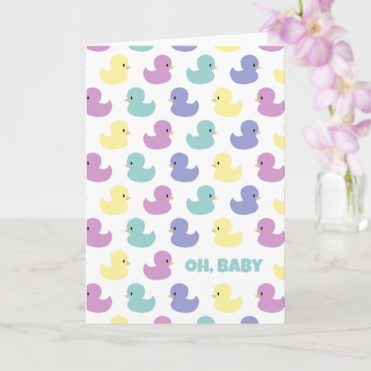 Cute Rubber Duck Gender Neutral Blank Custom Kaart (Orchidee)