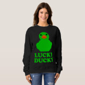 Cute Rubber Duck Lucky Ducky Quack Cool Animal Gra Trui (Voorkant volledig)
