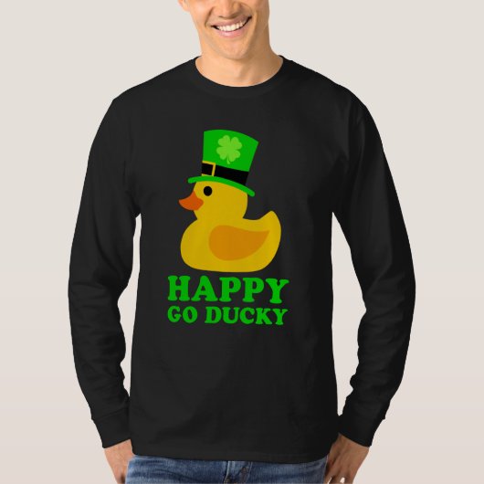 Cute Rubber Duck Lucky Four Leaf C Leprechaun Hat T-shirt (Voorkant)