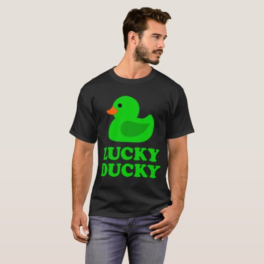 Cute Rubber Duck Lucky Quack Cool Animal Gra T-shirt (Voorkant volledig)