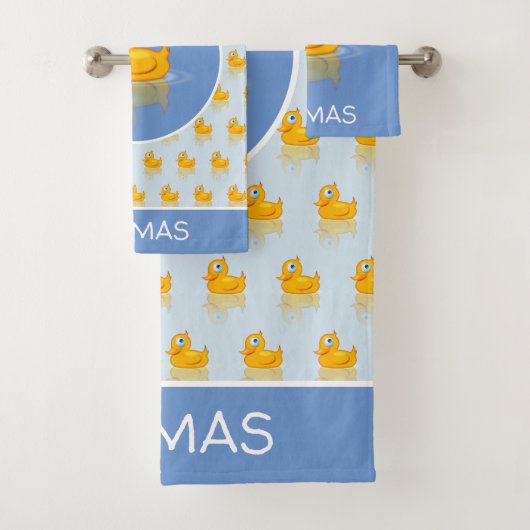 Cute Rubber Duck met Jouw naam Bad Handdoek (Insitu)