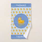 Cute Rubber Duck met Jouw naam Bad Handdoek (Handdoek)