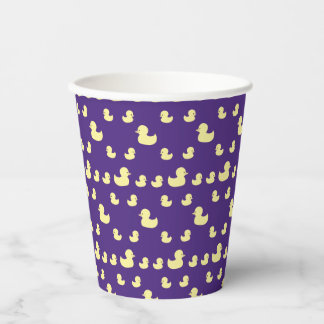 Cute Rubber Duck Modern Purple Baby Shower Papieren Bekers