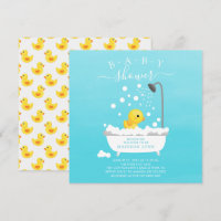 Cute Rubber Duck Shower Baby Uitnodiging