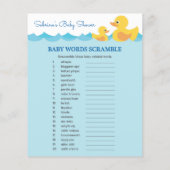 Cute Rubber Duck Theme Baby shower Game (Achterkant)