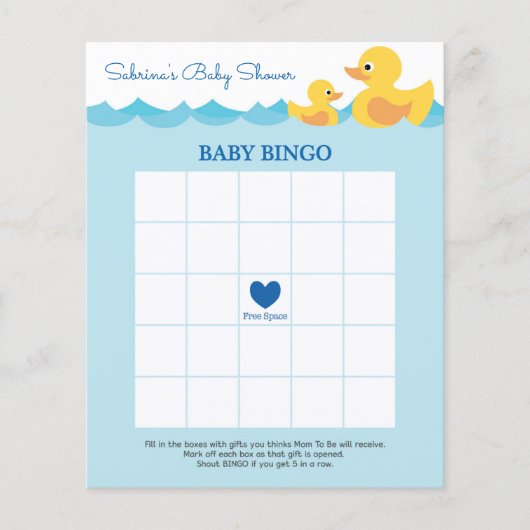 Cute Rubber Duck Theme Baby shower Game (Voorkant)