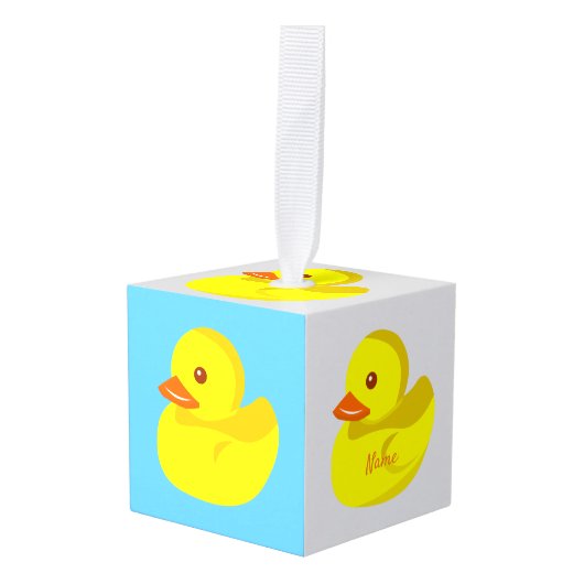 Cute Rubber Duck Thunder_Cove Kubus Ornament (Voorkant hoekig)