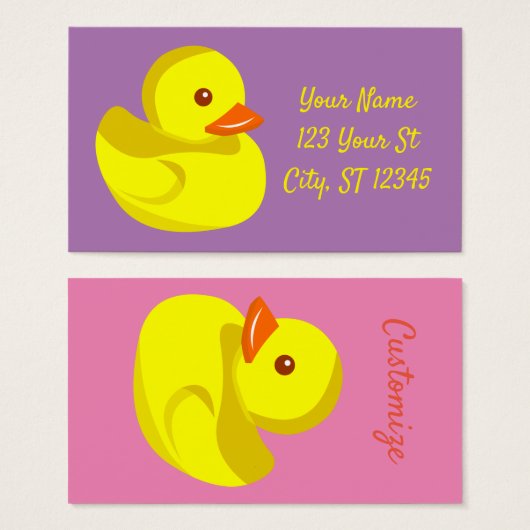 Cute Rubber Duck Thunder_Cove Visitekaartje (Voorkant /achterkant)