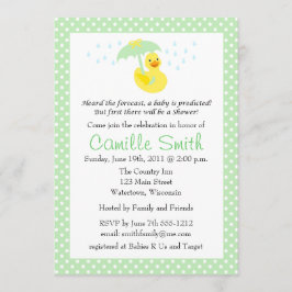 Cute Rubber Ducky Baby shower Invitation Kaart