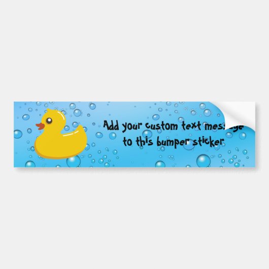 Cute Rubber Ducky/Blue Bubbles Bumpersticker (Voorkant)