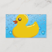 Cute Rubber Ducky/Blue Bubbles Visitekaartje (Achterkant)