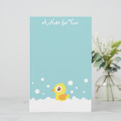 Cute Rubber Ducky in Bubble Bath Briefpapier (Staand voorkant)