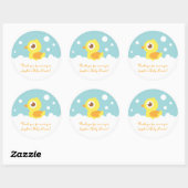 Cute Rubber Ducky in Bubble Bath Ronde Sticker (Vel)