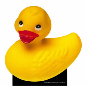 Cute Rubber Ducky on pedestal Staand Fotobeeldje