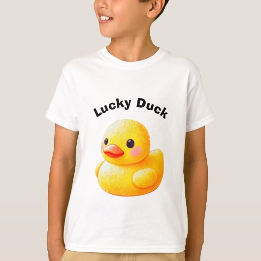 Cute Rubber Ducky Shirt with Customizable Text (Voorkant)