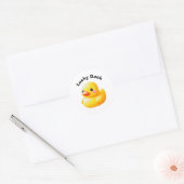 Cute Rubber Ducky with Customizable Text Ronde Sticker (Envelop)
