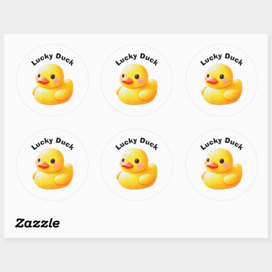 Cute Rubber Ducky with Customizable Text Ronde Sticker (Vel)