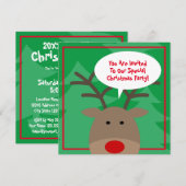 Cute Rudolf de rode neus rendierfeest Kaart (Voorkant / Achterkant)