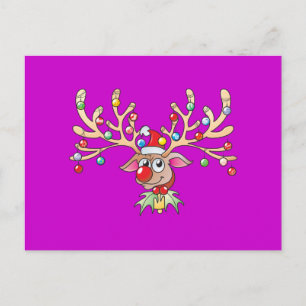 Cute Rudolf Reindeer avec les Invitations de Noël
