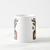 Cute Rudolph Green Cap Reindeer Mug for Boys (Centre)
