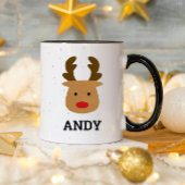 Cute Rudolph Nom personnalisé Mug