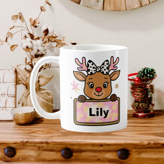 Cute Rudolph Reindeer Christmas Mug for Kids Koffiemok