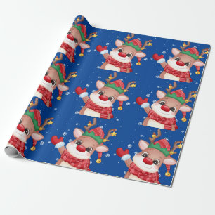 Cute Rudolph the Red Nose Reindeer Cadeaupapier