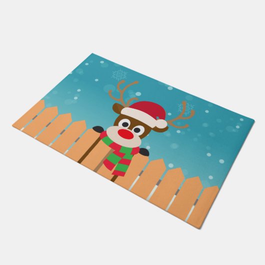 Cute Rudolph the Red Nose Reindeer | Deuren Deurmat (Schuin)