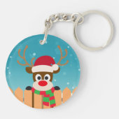 Cute Rudolph the Red Nose Reindeer | SLEUTELHANGER (Achterkant)