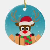 Cute Rudolph the Red Nose Reindeer | Versiering Keramisch Ornament (Voorkant)