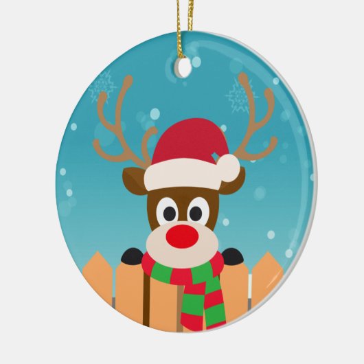Cute Rudolph the Red Nose Reindeer | Versiering Keramisch Ornament (Links)