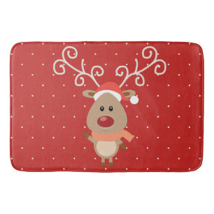 Cute Rudolph the red nosed reinders cartoon Badmat
