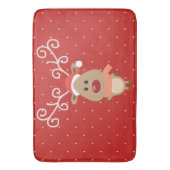 Cute Rudolph the red nosed reinders cartoon Badmat (Voorkant Verticaal)