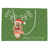 Cute Rudolph the red nosed reinders cartoon Groot Cadeauzakje (Achterkant)