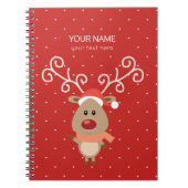 Cute Rudolph the red nosed reinders cartoon Notitieboek (Voorkant)