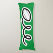 Cute rugby ball cartoon, aangepaste naam kind slaa lichaamskussen (Voorkant Verticaal)