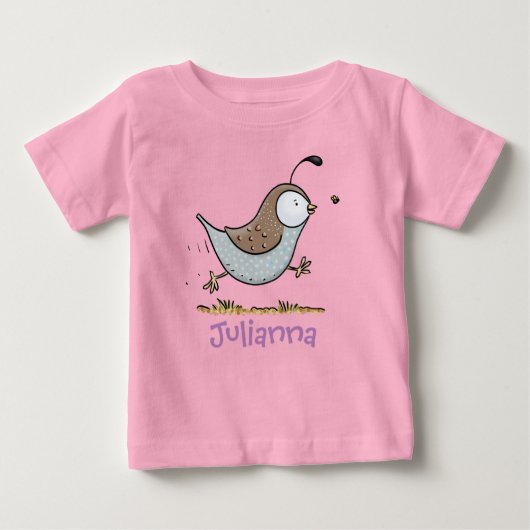 Cute run californian quail cartoon (Voorkant)