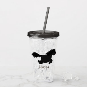 Cute run Shetland pony illustration Acryl Drinkbeker