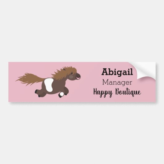 Cute run Shetland pony illustration Bumpersticker (Voorkant)