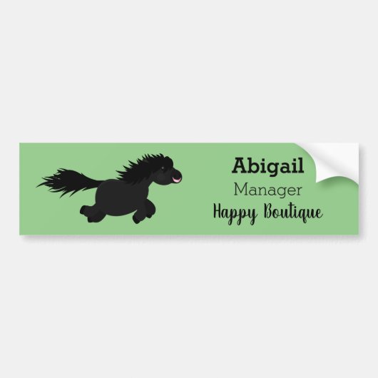 Cute run Shetland pony illustration Bumpersticker (Voorkant)