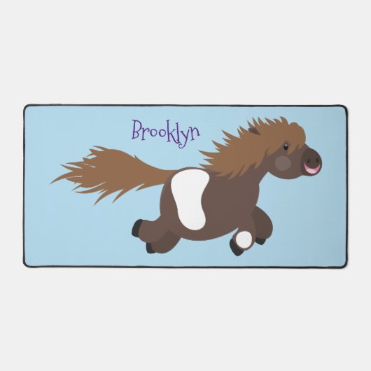 Cute run Shetland pony illustration Bureaumat (Voorkant)