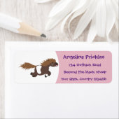 Cute run Shetland pony illustration Etiket (Insitu)