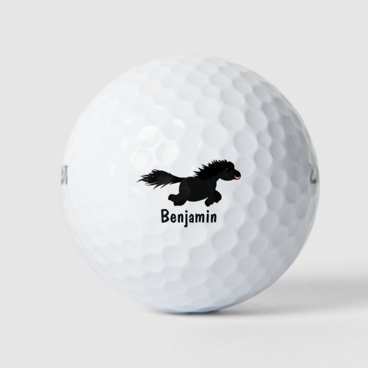 Cute run Shetland pony illustration Golfballen (Voorkant)