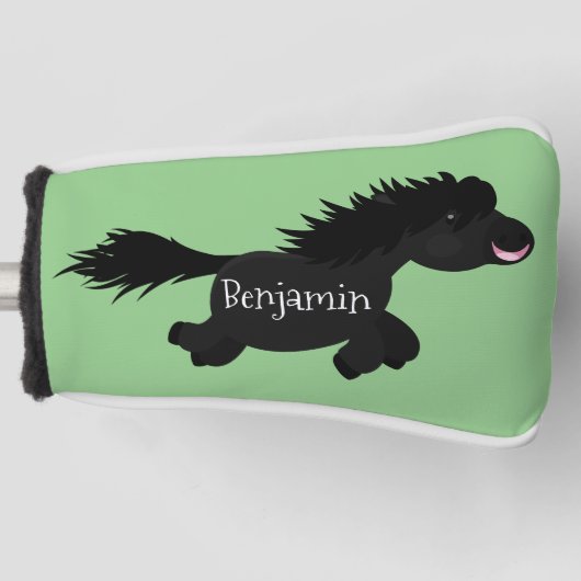 Cute run Shetland pony illustration Golfheadcover (Voorkant)
