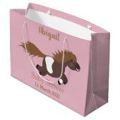 Cute run Shetland pony illustration Groot Cadeauzakje (Achterkant Gekanteld)