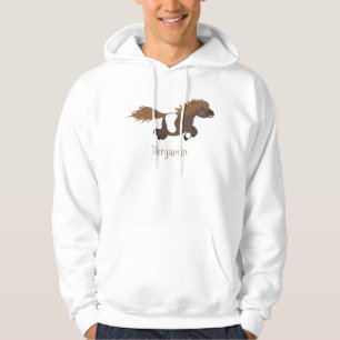 Cute run Shetland pony illustration Hoodie