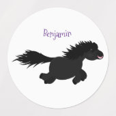 Cute run Shetland pony illustration Labels (Design 2)
